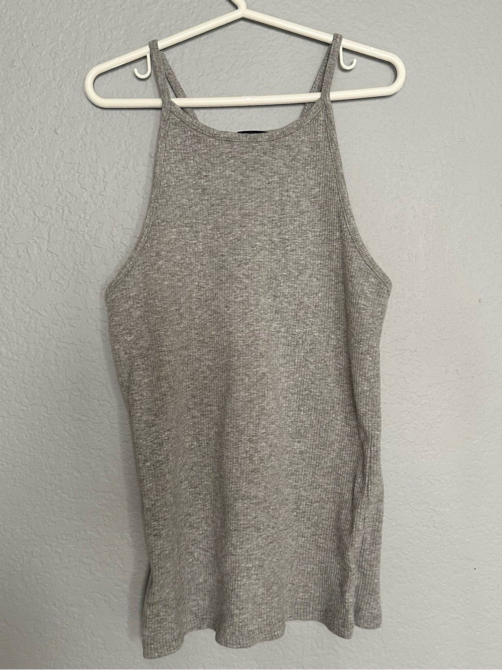 Light Gray Ribbed Tank Top